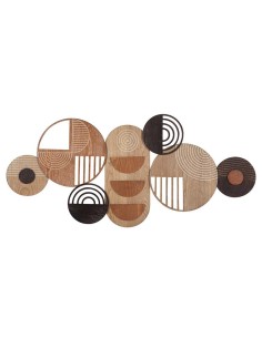 Decoración de pared de metal y madera