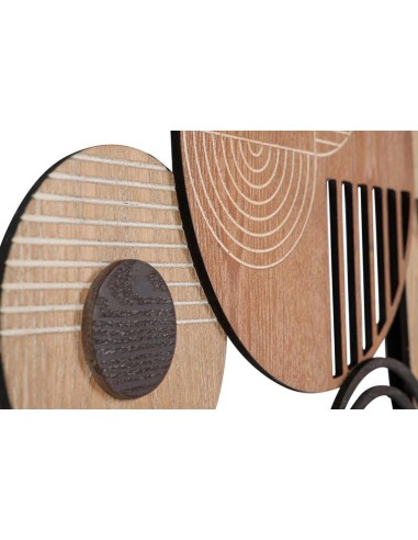 Decoración de pared de metal y madera