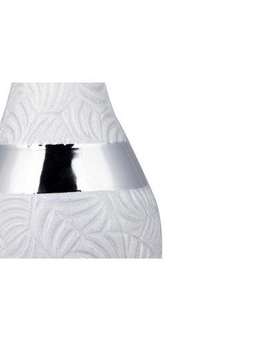 Jarrón de cerámica plateado grande