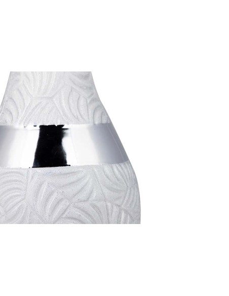 Jarrón de cerámica plateado grande