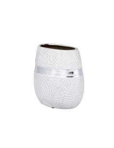 Jarrón de cerámica plateado pequeño