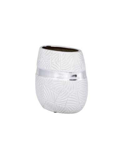 Jarrón de cerámica plateado pequeño