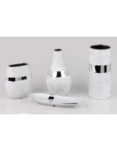 Jarrón de cerámica plateado pequeño 2