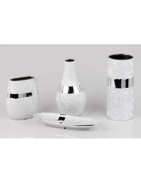 Jarrón de cerámica plateado pequeño