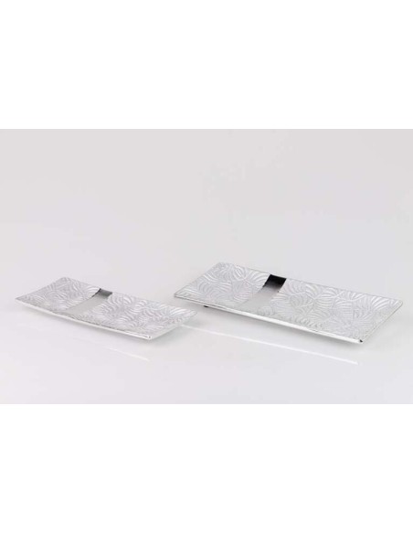 Bandeja de cerámica plateada