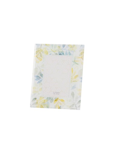 Portafoto de cristal diseño hojas