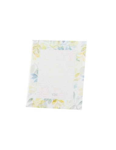 Portafoto de cristal con decoraciones de flores