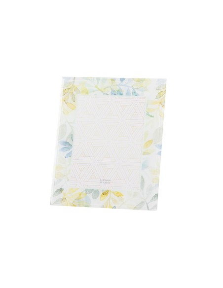 Portafoto de cristal con decoraciones de flores