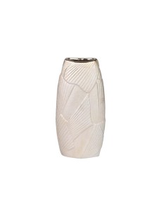 Jarrón de cerámica con relieve plateado 2