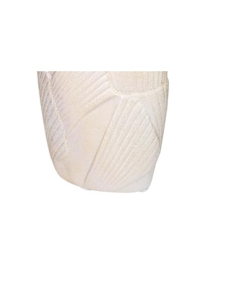 Jarrón de cerámica con relieve plateado