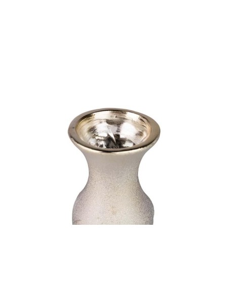 Jarrón cerámica relieve en plata