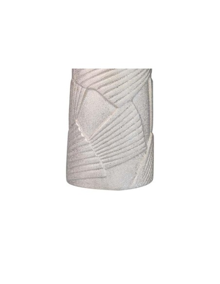 Jarrón cerámica relieve en plata