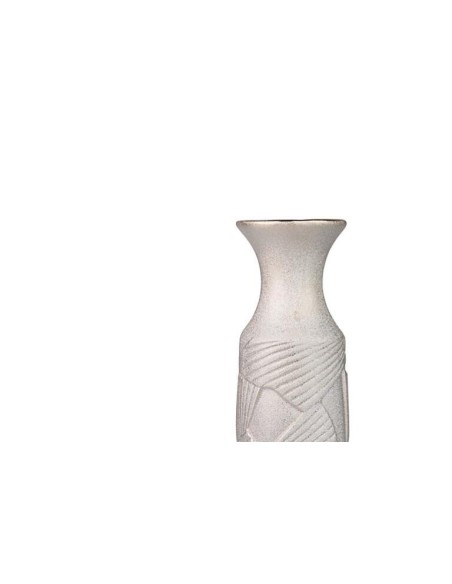 Jarrón cerámica relieve en plata