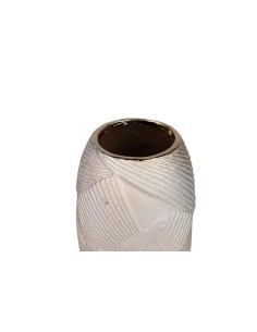 Jarrón de cerámica plata con diseño en relieve 2