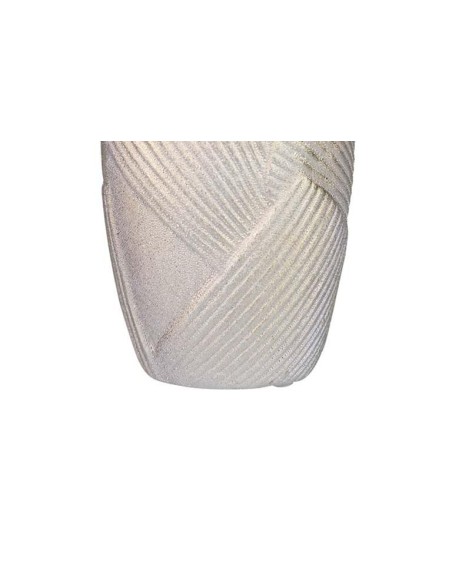 Jarrón de cerámica plata con diseño en relieve