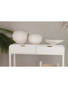 Mueble de entrada de madera en blanca 2