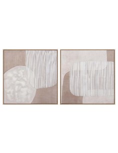 Cuadro abstracto pintado en lienzo con moldura