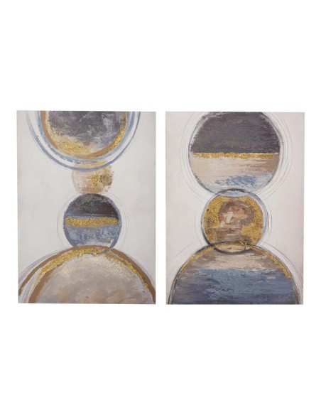 Cuadro abstracto en lienzo tonos azules