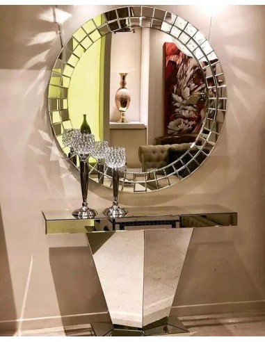 Espejo redondo con diseño de espejos