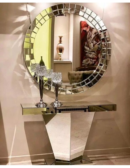 Espejo redondo con diseño de espejos