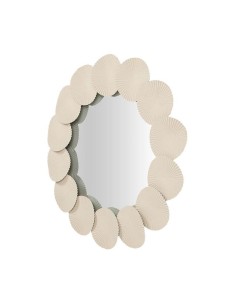 Espejo redondo de metal en beige 2