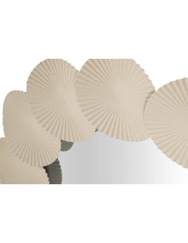 Espejo redondo de metal en beige