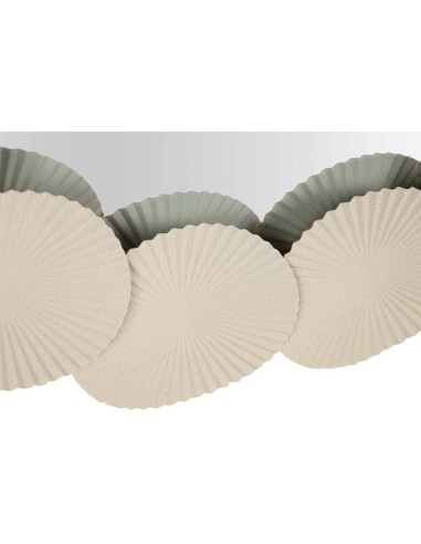 Espejo redondo de metal en beige