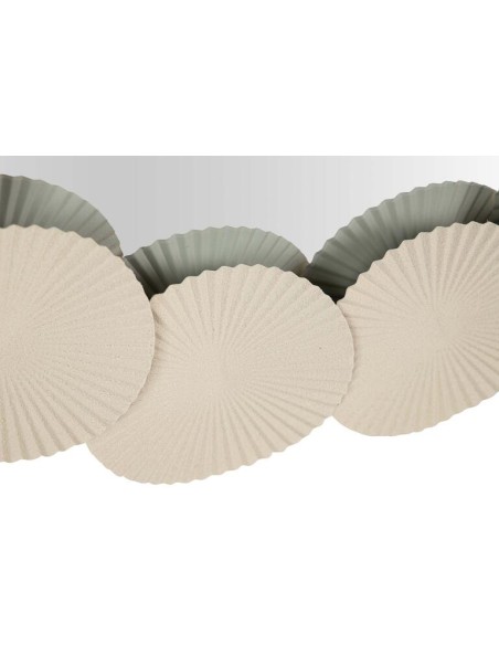 Espejo redondo de metal en beige