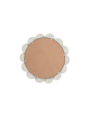 Espejo redondo de metal en beige