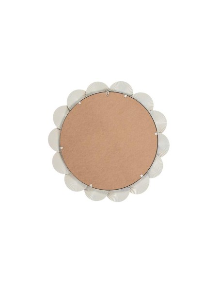 Espejo redondo de metal en beige