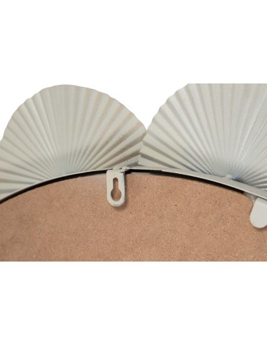 Espejo redondo de metal en beige