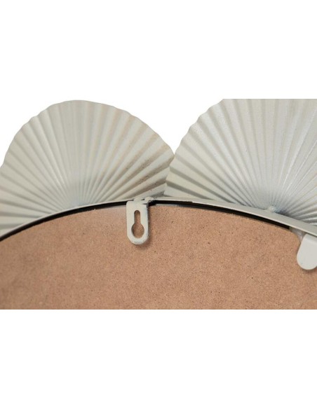 Espejo redondo de metal en beige