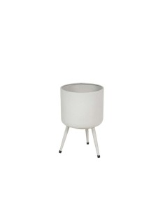 Macetero de metal blanco pequeño