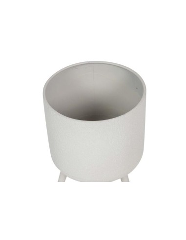 Macetero de metal blanco pequeño