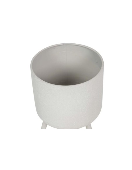 Macetero de metal blanco pequeño