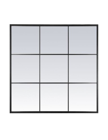 Espejo de metal forma ventana negro