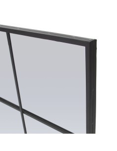 Espejo de metal forma ventana negro 2