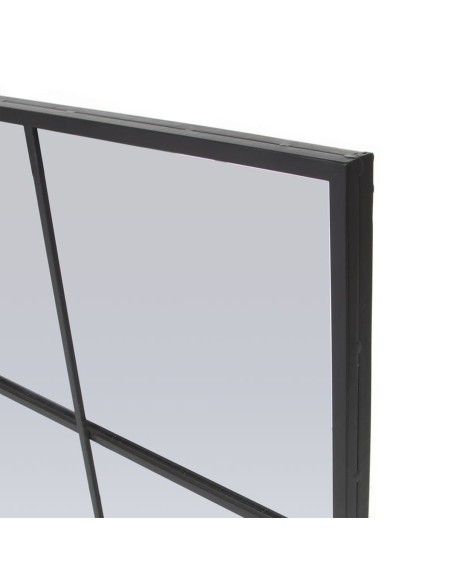 Espejo de metal forma ventana negro
