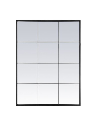 Espejo de metal negro diseño cuadros