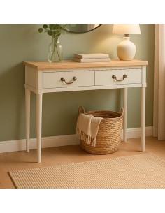 Mueble de entrada de madera 2 cajones 2