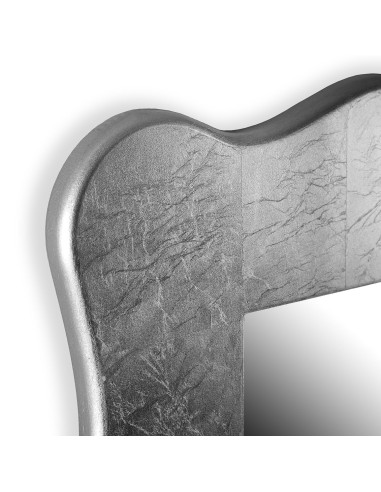 Espejo de madera plateado