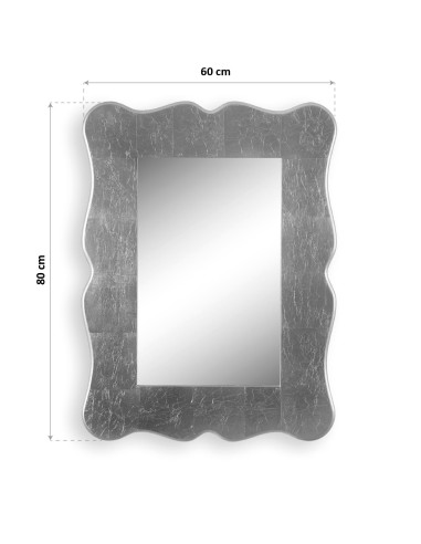 Espejo de madera plateado