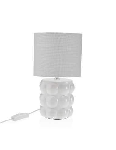 Lampara de cerámica blanca con pantalla