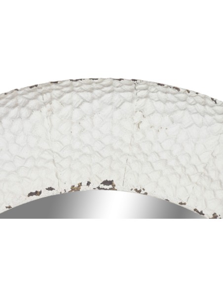 Espejo redondo de metal blanco