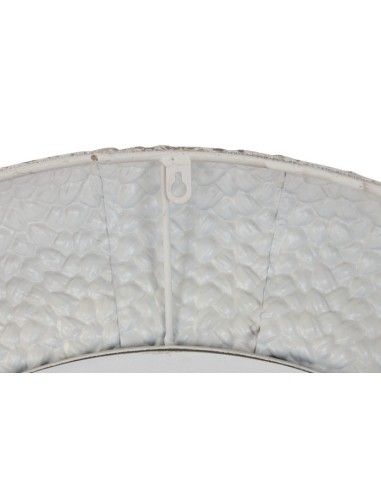 Espejo redondo de metal blanco