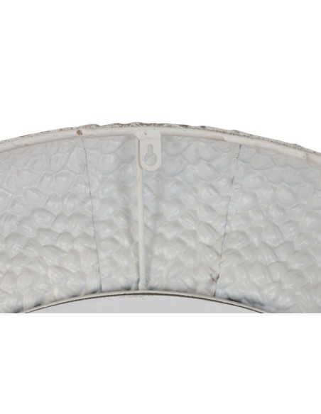 Espejo redondo de metal blanco