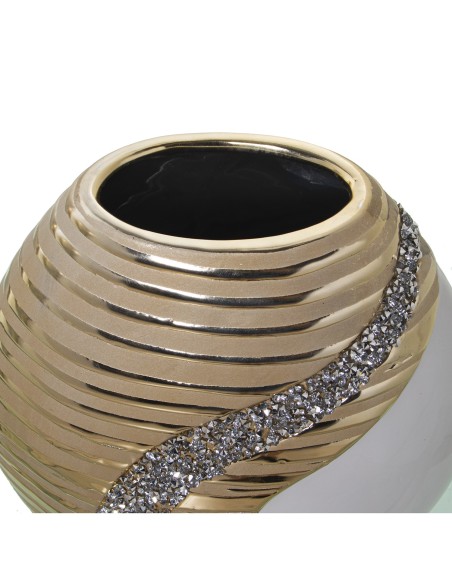 Jarrón Blanco-Champagne Brillos Pequeño