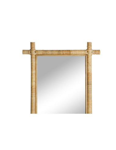Espejo de vestidor en ratán  natural