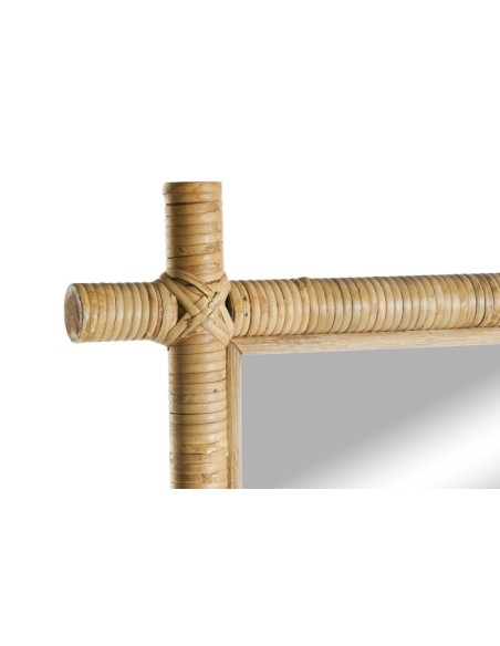 Espejo de vestidor en ratán  natural