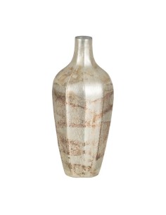 Jarrón cristal blanco y oro